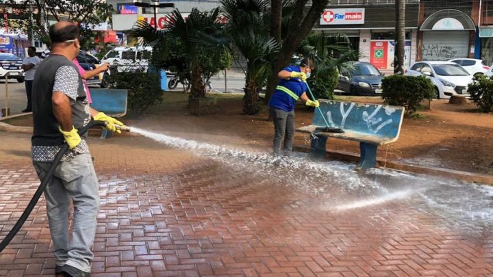 Prefeitura de Jandira reforça higienização dos espaços públicos para combater o Covid-19